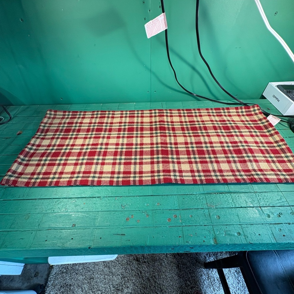 Plaid Dining Table Runner Red, Cream, And Green 70 inches